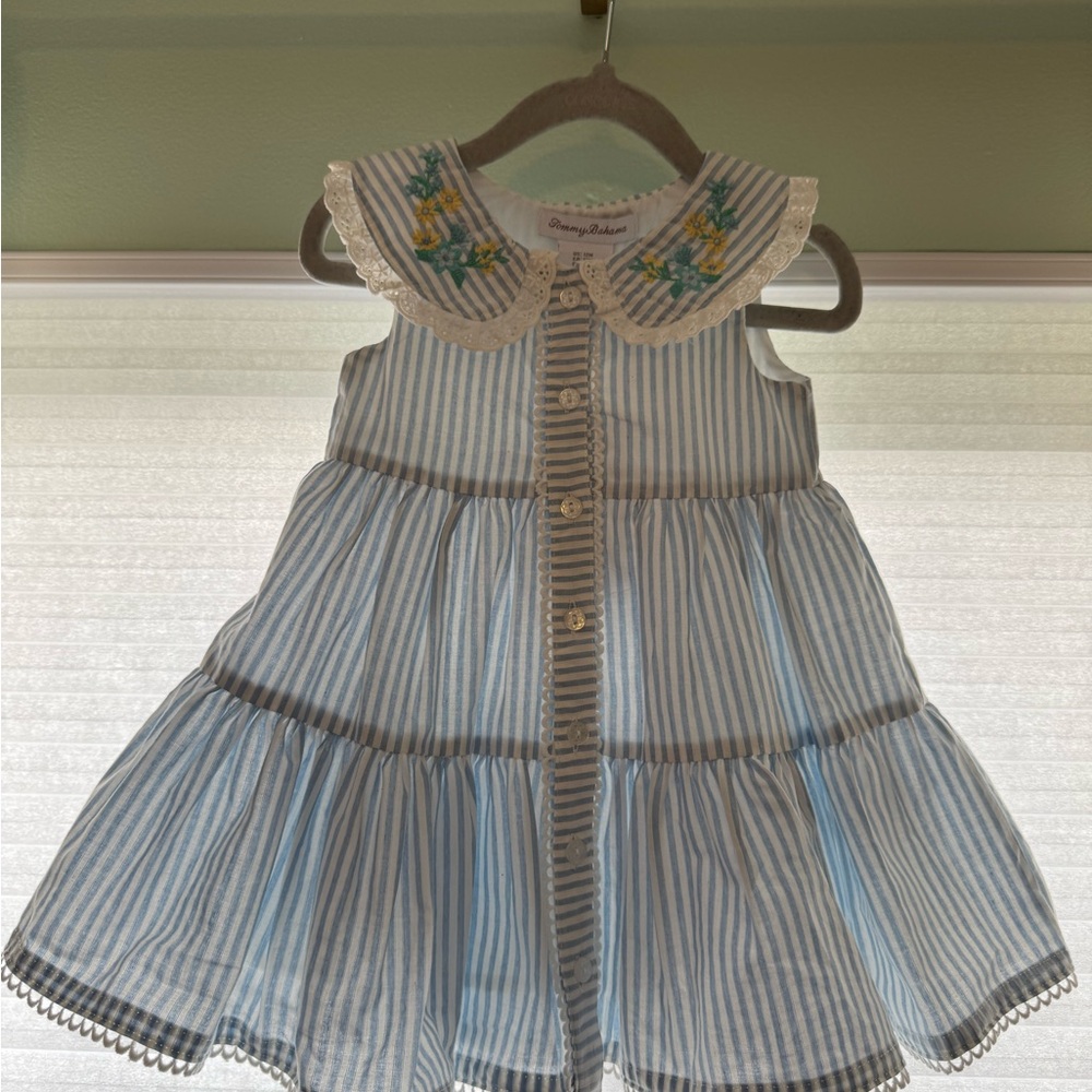 Tommy Bahama Blue and White Striped Kids Dress